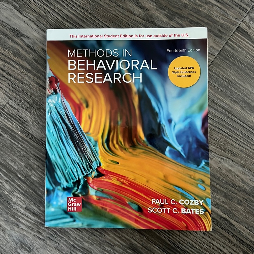 Methods in Behavioral Research 14th edition